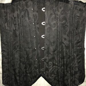 Black brocade over bust corset